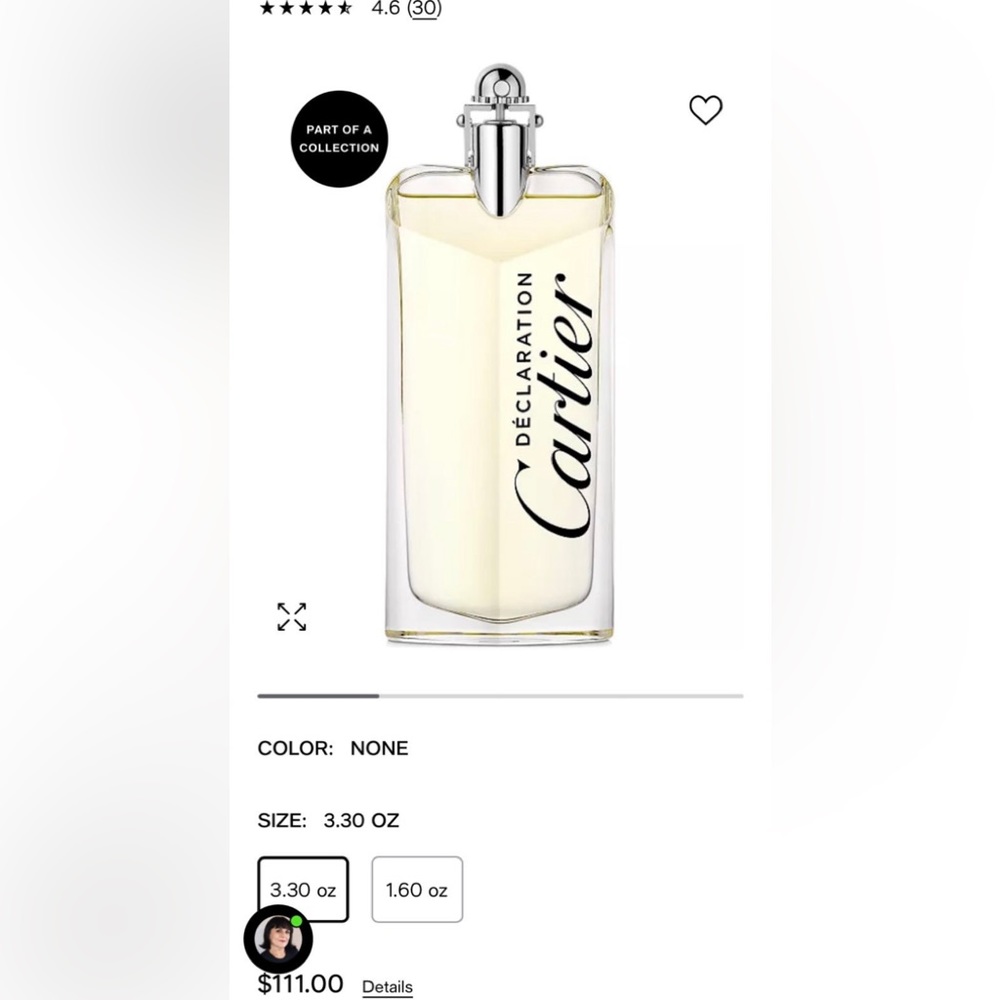 DECLARATION CARTIER 3.3 OZ  EAU DE TOILETTE SPRAY (NEW WITHOUT BOX)